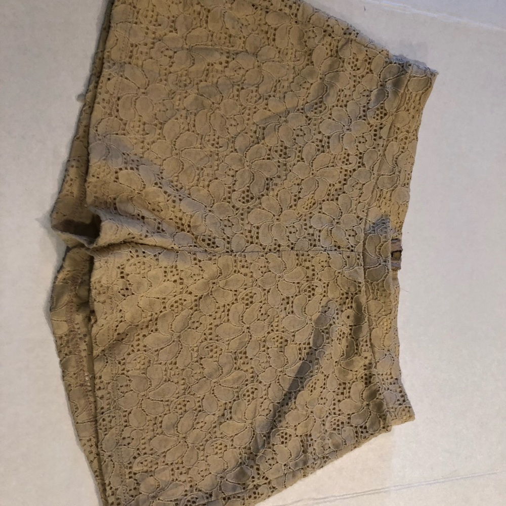 Lined lace back-zip shorts